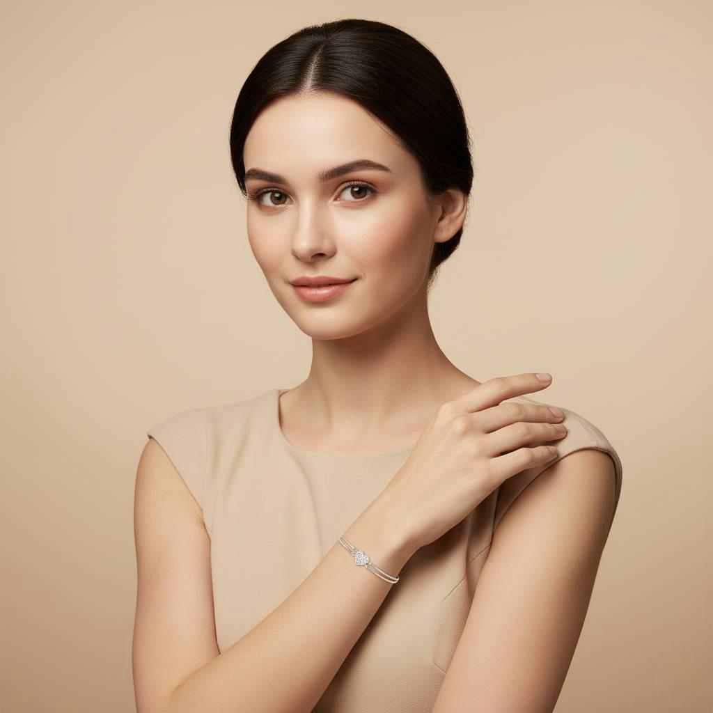 Double Layer Bracelet in 925 Sterling Silver