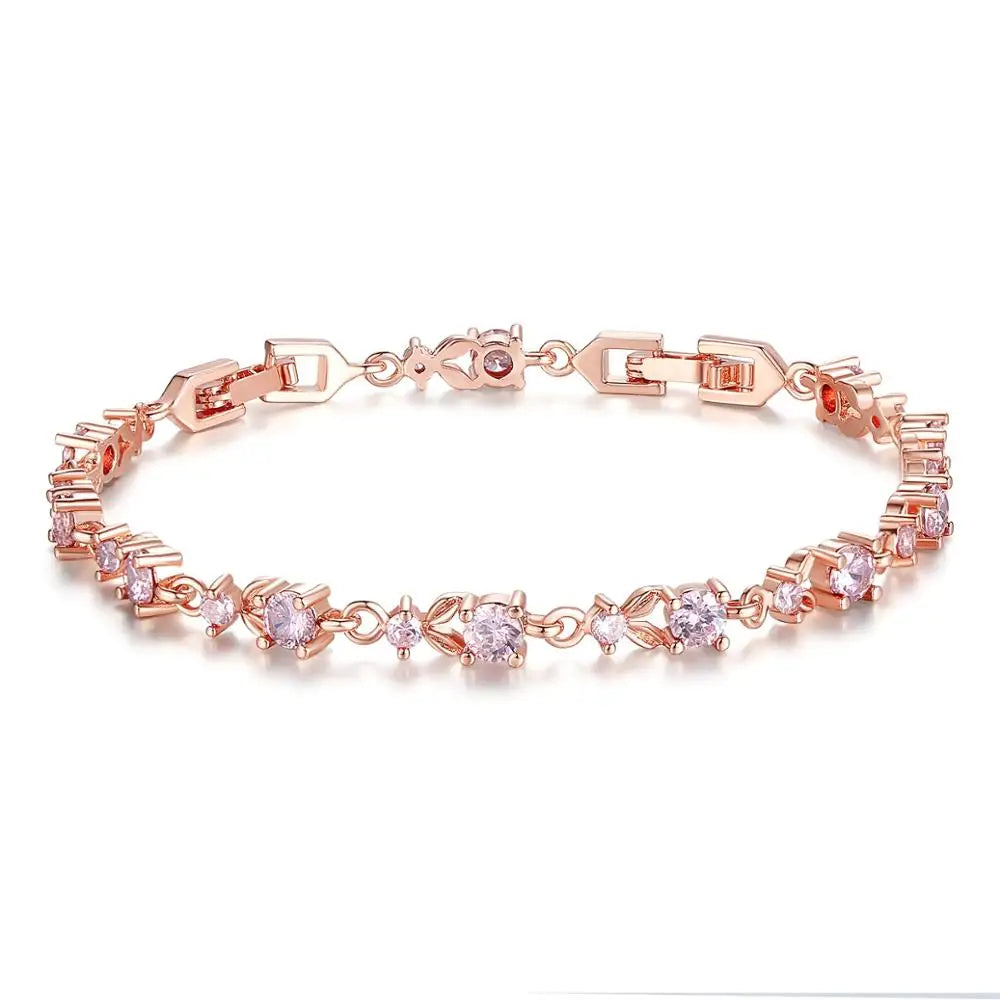 Luxury Rose Gold Crystal link Chain 