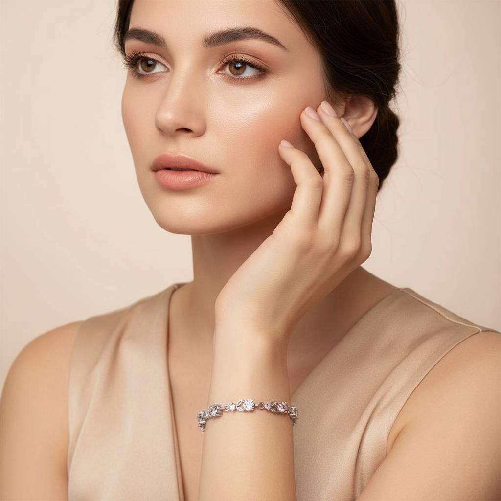 Luxury Rose Gold Crystal Link chain