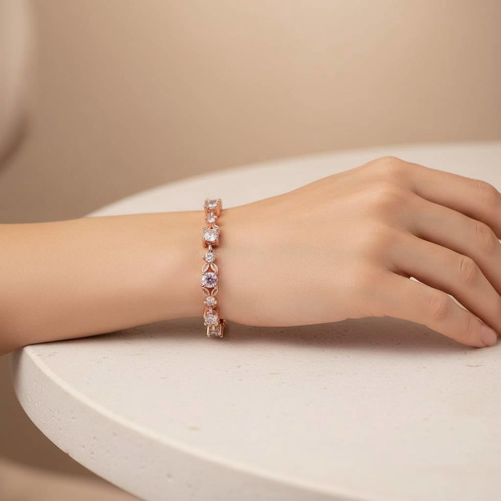 Luxury Rose Gold Crystal Link chain