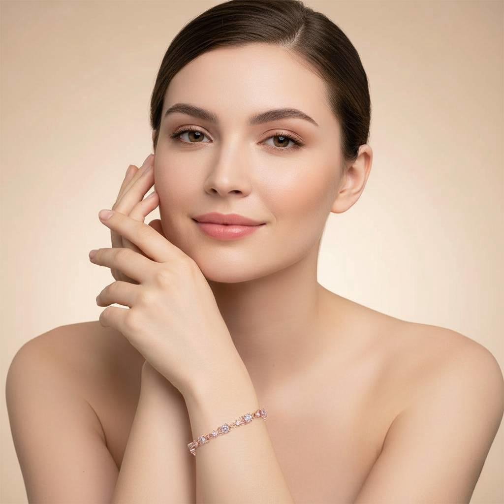 Luxury Rose Gold Crystal Link chain