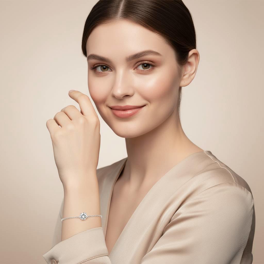 Moissanite Chain Bracelet 