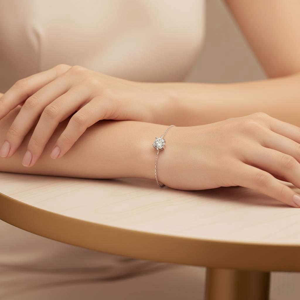 Moissanite Chain Bracelet 