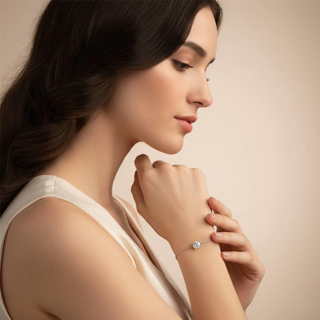 Moissanite Chain Bracelet