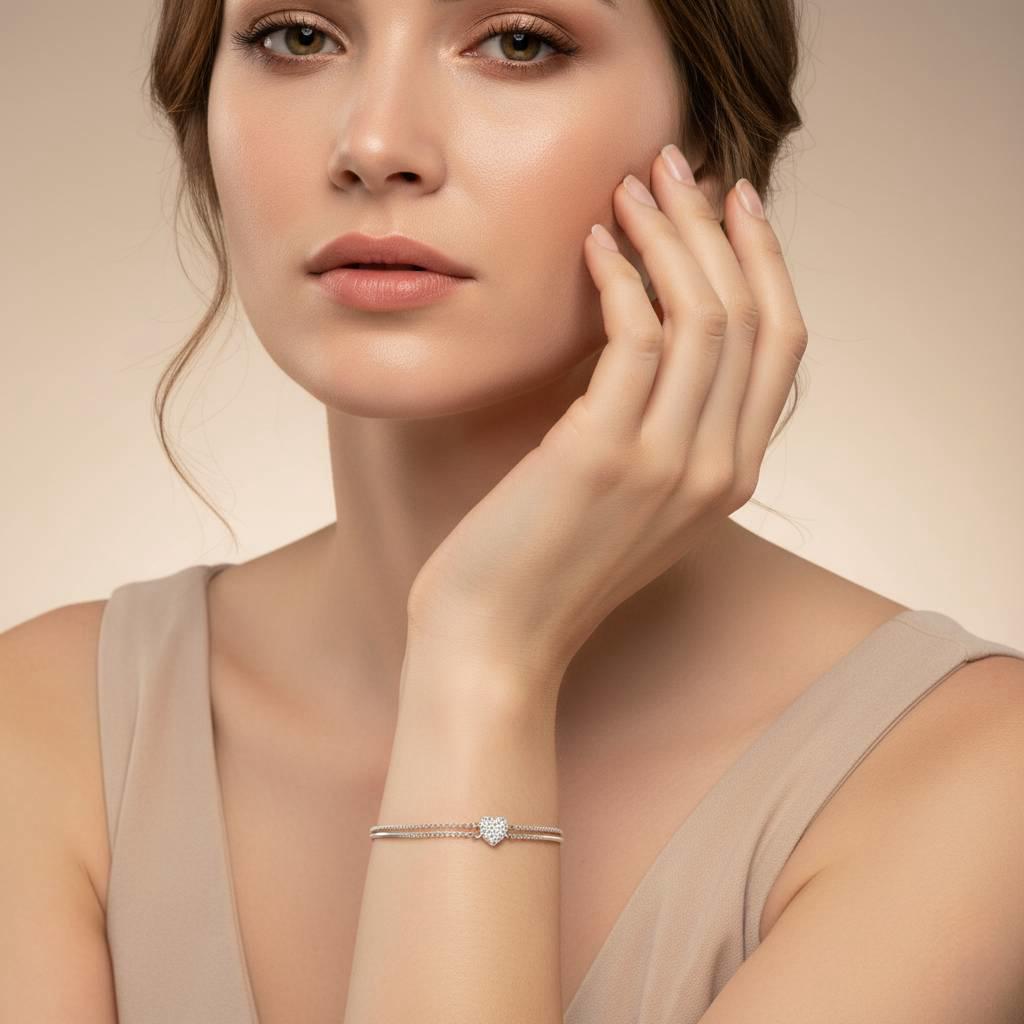 Double Layer Bracelet in 925 Sterling Silver