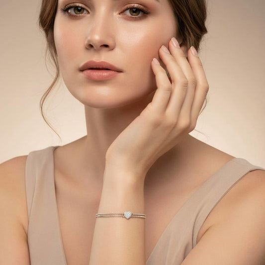 Double Layer Bracelet in 925 Sterling Silver