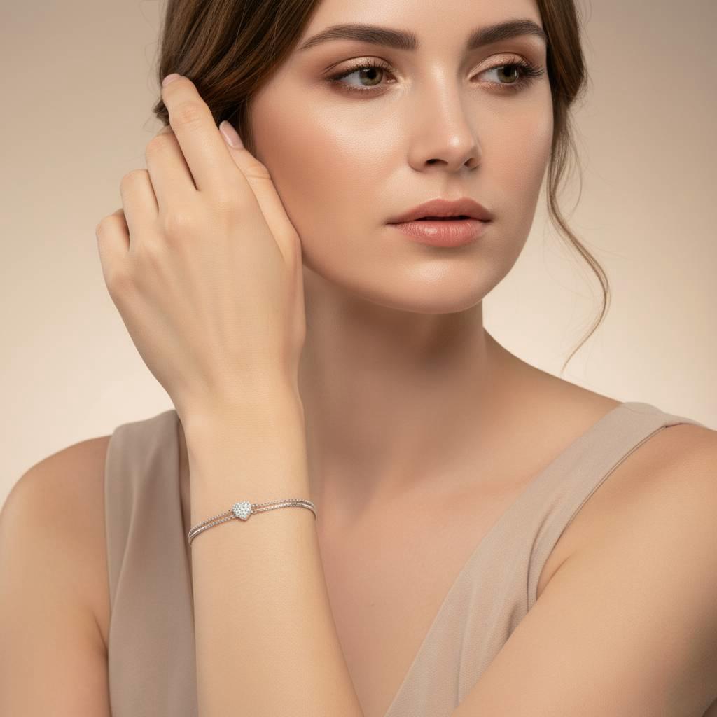 Double Layer Bracelet in 925 Sterling Silver