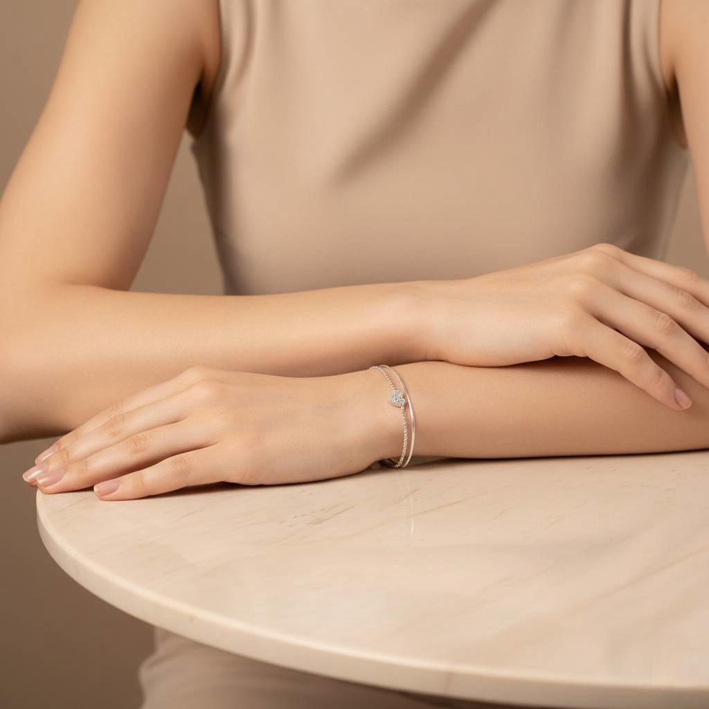 Double Layer Bracelet in 925 Sterling Silver