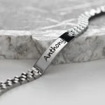 Stainless Steel Men’s Bracelet With Engraving