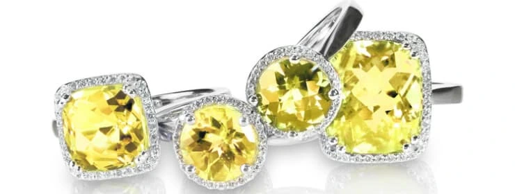 Rings with citrine gemstone