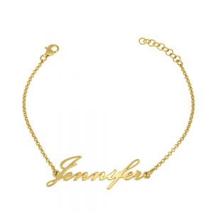 Cursive Name Bracelet gold