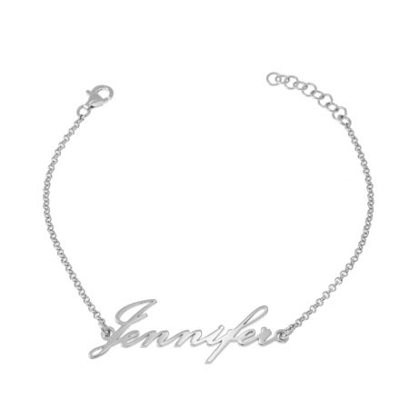 Cursive Font Name Bracelet in 925 Sterling Silver