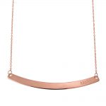 Name Necklace with Engraved Curved Bar