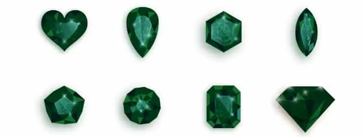 Emerald birthstones shapes