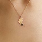 Baby Foot Initial Mom Necklace-2