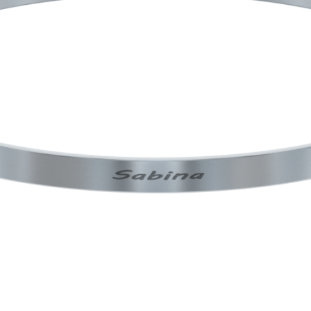 Classic Bangle Bracelet with Name-2 in 925 Sterling Silver