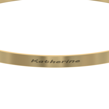 Classic Bangle Bracelet with Name-2 in 18K Gold Plating