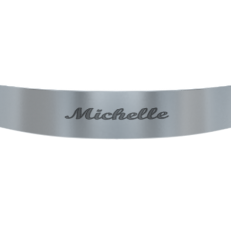 Classic Open Bangle Bracelet with Name-2 in 925 Sterling Silver