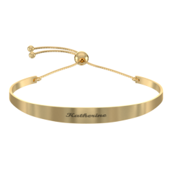 Open Bangle Cuff Bracelet with Engraved Name