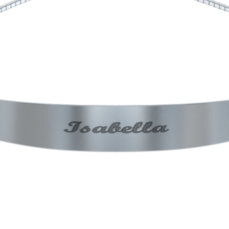 Open Bangle Cuff Bracelet with Engraved Name-2 in 925 Sterling Silver