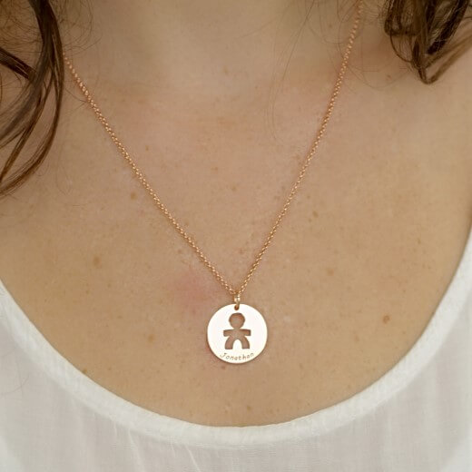 Baby Boy Disc Necklace for Mom-1