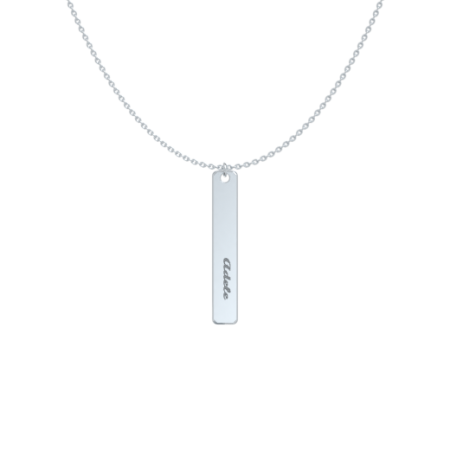Vertical Bar Name Necklace-1 in 925 Sterling Silver