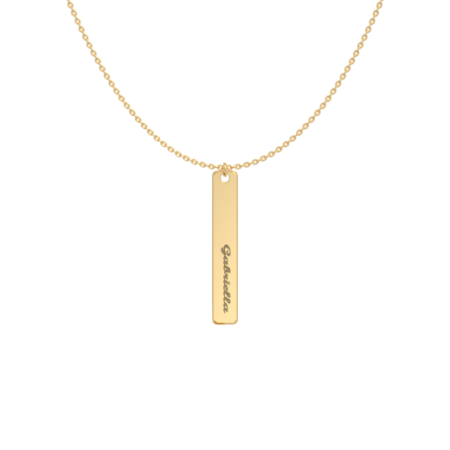 Vertical Bar Name Necklace-1 in 18K Gold Plating