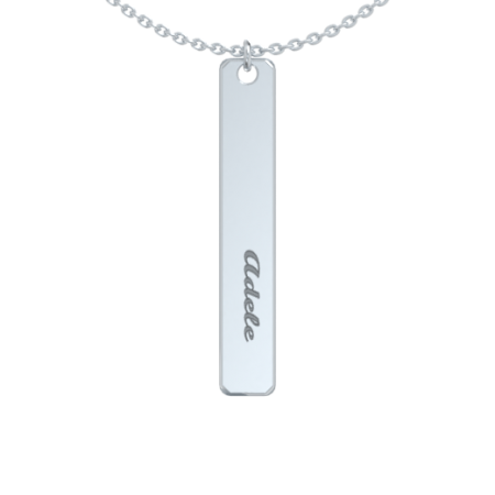 Vertical Bar Name Necklace in 925 Sterling Silver