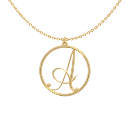 Circle Letter A-Z Necklace in 18K Gold Plating