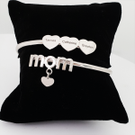 Adjustable Mom Bracelet with Heart Charms-6