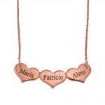 Engraved Horizontal Hearts Necklace