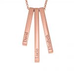 3D Vertical Bars Name Necklace