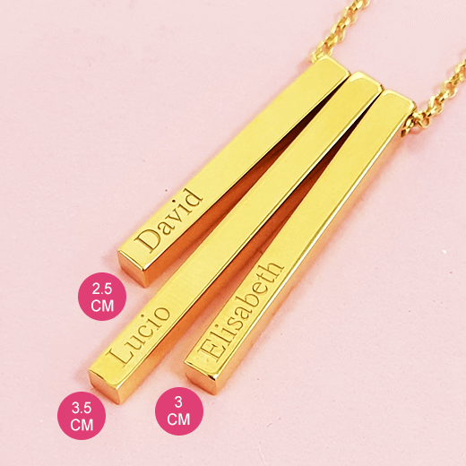 3D Vertical Bars Name Necklace-3