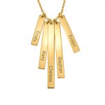 Mix Engrave Vertical Bar Necklace for Mom