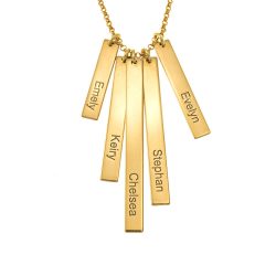 Mix Engrave Vertical Bar Necklace for Mom