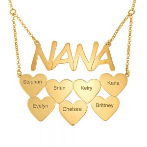Nana Necklace with Hearts gold