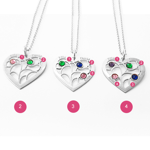 Family Tree of Life Necklace with Birthstones-1