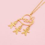 Mother's Heart Necklace with Kids-4