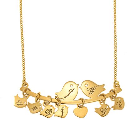 Love Birds Necklace in 18K Gold Plating