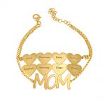 Mom Bracelet With Heart Charms