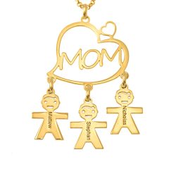 Mother’s Heart Necklace with Kids