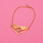 Couples Heart Bracelet with CZ & Initials-3