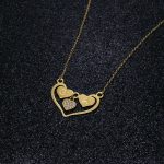 Double Heart Initial Necklace for Couples-4