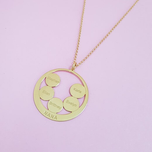 Circle Nana Necklace with Engraved Discs-3
