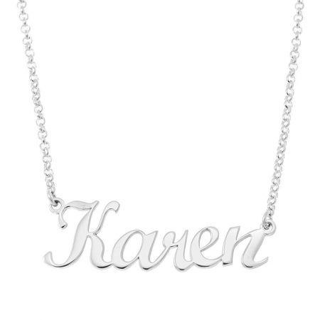 Karen style name necklace in 925 Sterling Silver