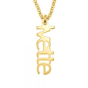 Vertical Name Necklace gold