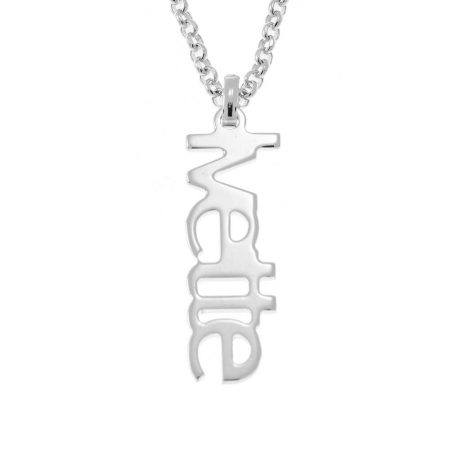 Vertical Name Necklace in 925 Sterling Silver