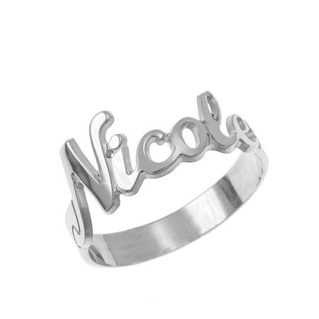 Cut Out Name Ring in 925 Sterling Silver