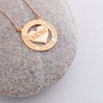 Engraved Circle Mom Necklace with Heart-3