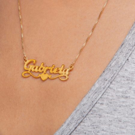 Name Necklace with Heart-2